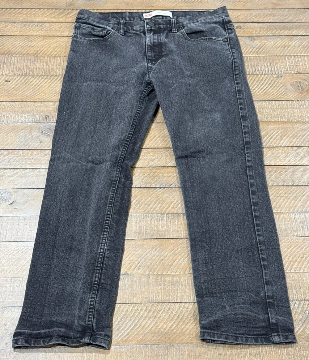 Levi’s 511 Fit Slim Straight Jeans Black Washed - Husky Boys Size 14 W 33 L 28